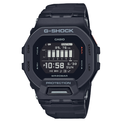G-Shock men analog watch, digital dial with black resin band, model GS-GBD-200-1DR, Bahrain