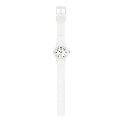 Casio Women's Watch Analog White Dial With White Resin Strap, LQ-24B-7BDF