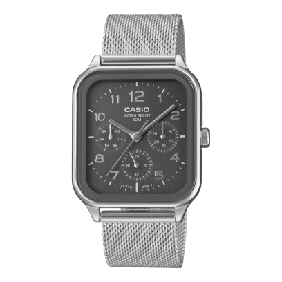 Casio men analog watch, grey dial with sainless steel strap, model CS-MTP-M306M-8AVDF, Bahrain