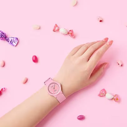 Casio Women's Watch Analog Pink Dial With Pink Resin Strap, LQ-24B-4BDF