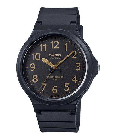 Casio men analog watch, black dial with comfortable strap, model CS-MW-240-1B2VDF, Bahrain