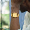 Casio Vintage Unisex Watch Analog-Digital Golden Dial With Golden Stainless Steel Band,AQ-240EG-9ADF