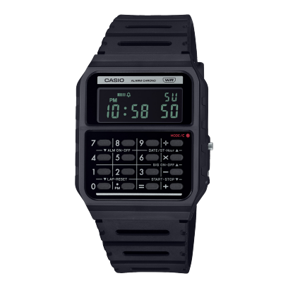 Casio Calculator Unisex Watch Digital Dial with Black Resin Strap, CA-53WB-1BDF