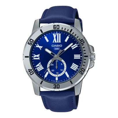 Casio men analog watch, blue dial with comfortable strap, model CS-MTP-VD200L-2BUD, Bahrain