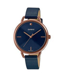Casio, Womenâ€™s Watch Analog, Blue Dial Blue Leather Band, LTP-E415RL-2CDF