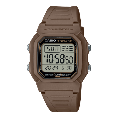 Casio men analog watch, black dial with brown resin strap, model CS-W-800H-5AVDF, Bahrain