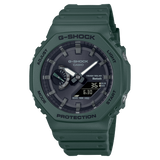 G-Shock Men's Bluetooth Watch Analog-Digital Dial with Green Resin Band, GA-B2100-3ADR