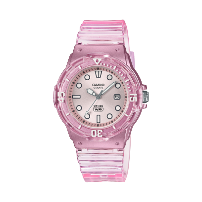 Casio Women's Watch Analog Pink Dial With Translucent Resin Band, LRW-200HS-4EVDF