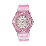 Casio Women's Watch Analog Pink Dial With Translucent Resin Band, LRW-200HS-4EVDF