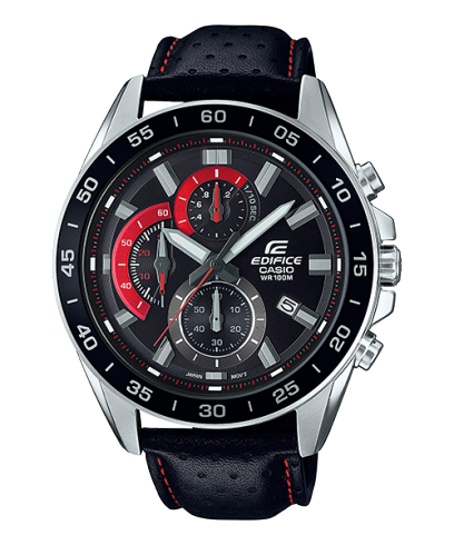 Edifice men analog watch, black dial with comfortable strap, model GS-EFV-550L-1AVUDF, Bahrain