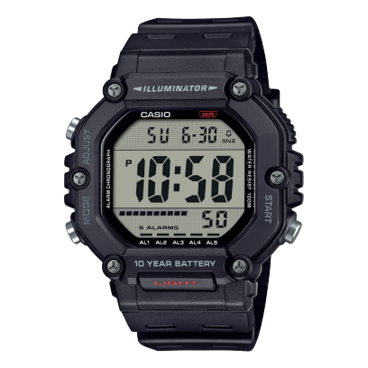 Casio Men's Watch Digital Dial with Black Resin Band, AE-1600H-1AVDF
