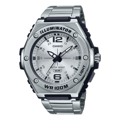 Casio, Men’s Watch Analog, Silver Dial Silver Stainless Steel Band, MWA-100HD-7AVDF