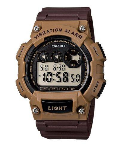 Casio, Men’s Watch Digital, Black Dial Brown Resin Band, W-735H-5AVDF