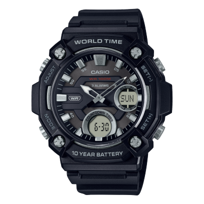 Casio men analog watch, blue dial with comfortable strap, model CS-AEQ-120W-1AVDF, Bahrain