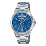 Casio Men's Watch Analog Blue Dial With Stainless Steel Band, MTP-1381D-2AVDF
