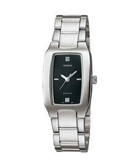 Casio Women's Watch Analog, Black Dial Silver Stainless Steel Strap, LTP-1165A-1C2DF