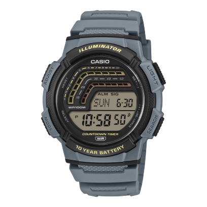Casio men analog watch, stylish dial with blue resin strap, model CS-WS-1800-2AVDF, Bahrain