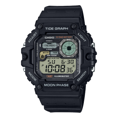 Casio men analog watch, black dial with comfortable strap, model CS-WS-1700H-1AVDF, Bahrain