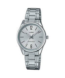 Casio, Womenâ€™s Watch Analog, Silver Dial Silver Stainless Band, LTP-V005D-7BUDF