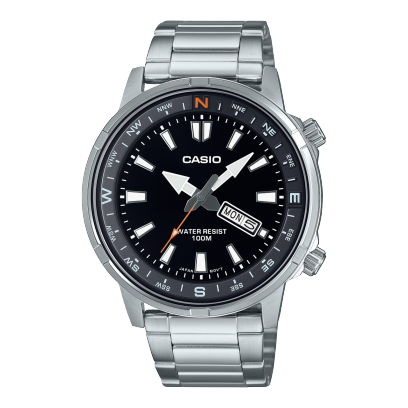 Casio men analog watch, black dial with comfortable strap, model CS-MTD-130D-1A4VDF, Bahrain