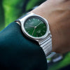 Casio Unisex Analog Watch Green Dial with Silver Stainless Steel Band, MQ-24DA-3ADF