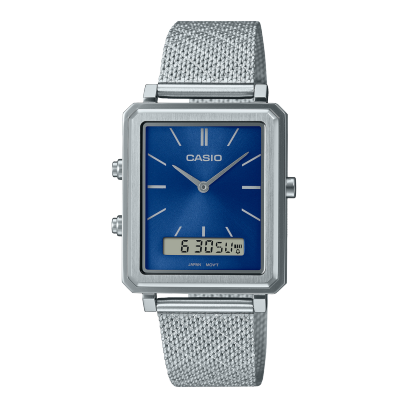 Casio men analog watch, blue dial with comfortable strap, model CS-MTP-B205M-2EDF, Bahrain