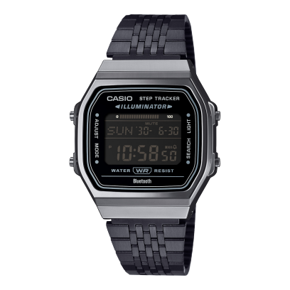 Casio Vintage Men's Bluetooth Watch Digital Dial with Black Stainless Steel Band, ABL-100WEGG-1BDF