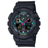 G-Shock Men's Watch Analog & Digital Combo, Black & Green Dial Black Resin Band, GA-100MF-1ADR