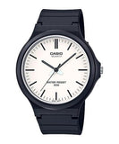 Casio, Menâ€™s Watch Analog, White Dial Black Resin Band, MW-240-7EVDF