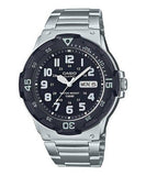 Casio, Men’s Watch Analog, Black Dial Silver Stainless Steel Band, MRW-200HD-1BVDF