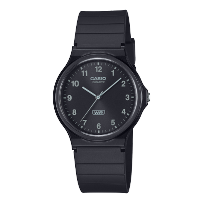Casio unisex analog watch, black dial with black resin band, model CS-MQ-24B-1BDF, Bahrain