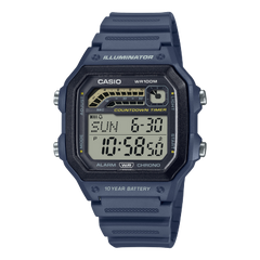 Casio Men's Watch Digital Dial with Blue Resin Band, WS-1600H-2AVDF