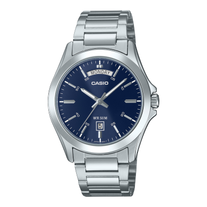 Casio Men's Watch Analog Blue Dial With Stainless Steel Band, MTP-1370D-2A2VDF