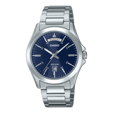 Casio Men's Watch Analog Blue Dial With Stainless Steel Band, MTP-1370D-2A2VDF