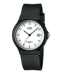 Casio, Men’s Watch Analog, White Dial Black Resin Band, MW-59-7EVDF