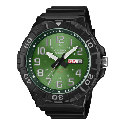 Casio Men's Analog Watch Green Dial with Resin Band, MRW-210H-3BVDF