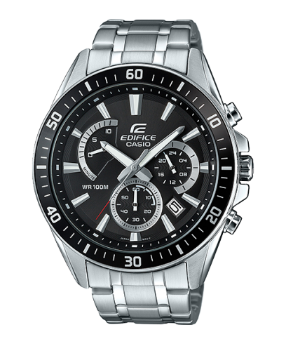 Edifice Men's Watch Analog Black Dial with Silver Stainless Steel Band,EFR-552D-1AVUDF