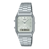 Casio, Men's Watch Vintage Collection Analog-Digital Silver Dial Silver Stainless Steel, AQ-230A-7AMQYDF