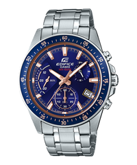 Edifice Men's Chronograph Watch Analog Blue Dial with Silver Stainless Steel Band, EFV-540D-2AVUDF