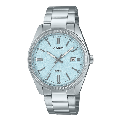 Casio Men's Watch Analog Torquoise Dial With Stainless Steel Band, MTP-1302DA-2A2VDF