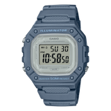 Casio, Men’s Watch Digital, Grey Dial Blue Resin Band, W-218HC-2AVDF