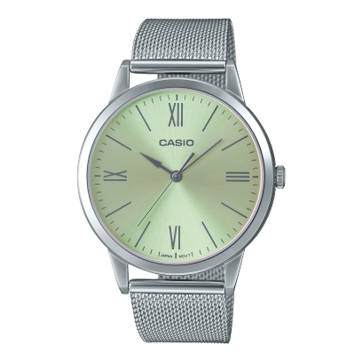 Casio,Men's Watch Analog, Champagne Dial Silver Stainless Steel Mesh Band, MTP-E600M-9BDF