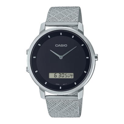 Casio men analog watch, black dial with comfortable strap, model CS-MTP-B200M-1EDF, Bahrain