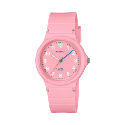 Casio men analog watch, pink dial with pink resin strap, model CS-LQ-24B-4BDF, Bahrain