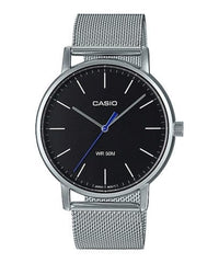 Casio,Men's Watch Analog, Black Dial Silver Stainless Steel Mesh Band, MTP-E171M-1EVDF