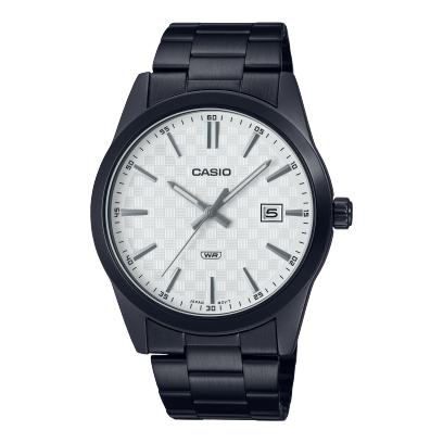 Casio men analog watch, white dial with comfortable strap, model CS-MTP-VD03B-7A, Bahrain