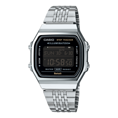 Casio Vintage Men's Bluetooth Watch Digital Dial with Silver Stainless Steel Band, ABL-100WE-1BDF