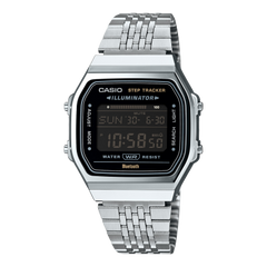 Casio Vintage Men's Bluetooth Watch Digital Dial with Silver Stainless Steel Band, ABL-100WE-1BDF