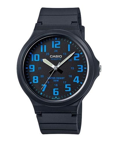 Casio, Men’s Watch Analog, Black Dial Black Resin Band, MW-240-2BVDF