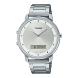Casio,Men's Watch Analog-Digital, Silver Dial Silver Stainless Steel Band, MTP-B200D-7EDF